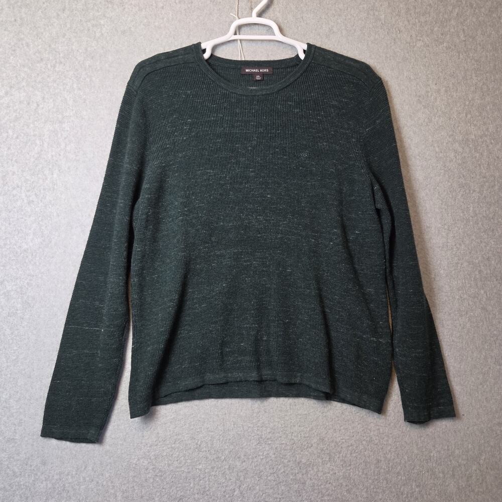 Michael Kors Cotton Wool Blend Green Knit LS Crewneck Sweater Men's XXL